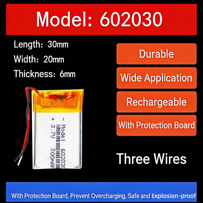 Smartwatch Watches With Bluetooth - Bateria de Lítio 3.7V 300mAh 602030,