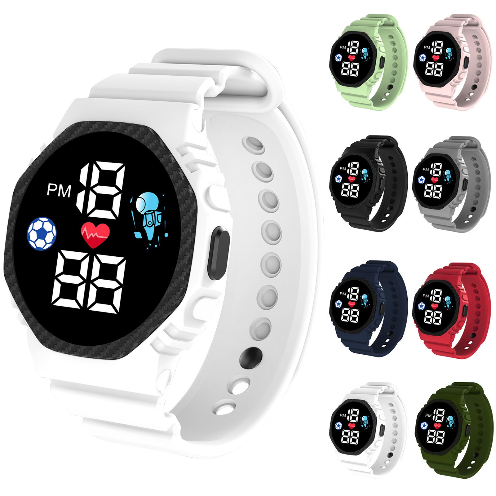 Smartwatch Digital Watches For Boys - Relógio inteligente multicolorido para crianças, meninos