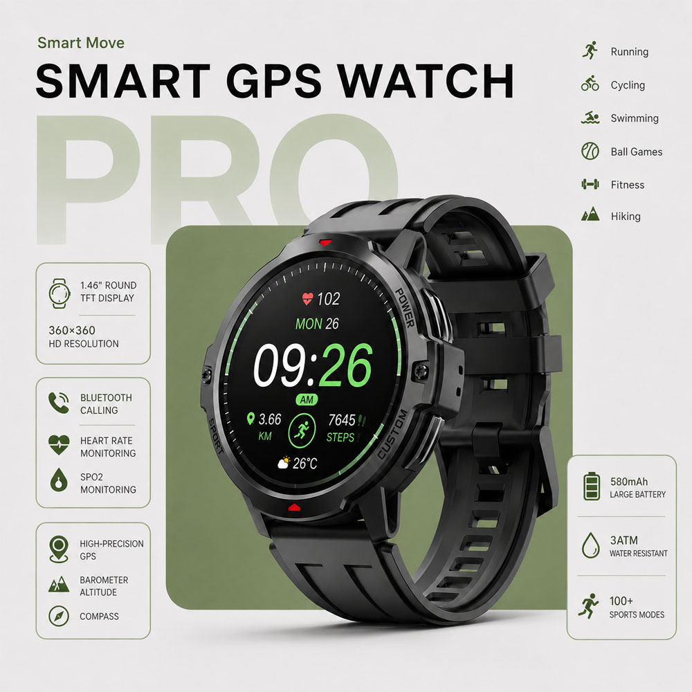 Smartwatch Timex Watches For Women - NOVO Smartwatch Militar GPS de 1,46