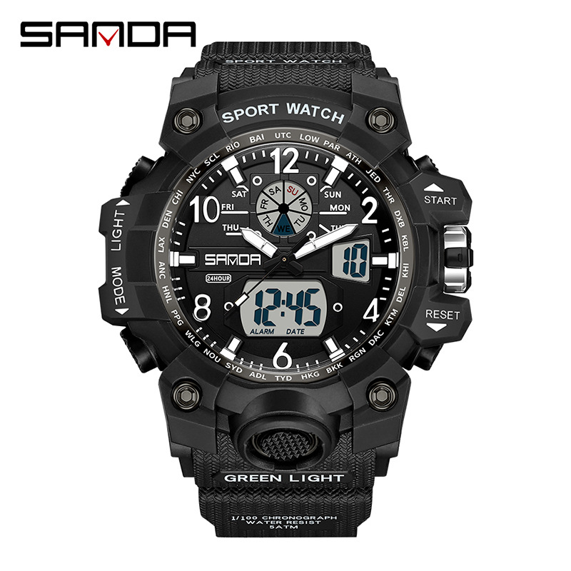 Chronograph Sport Watch - Moda sanda marca juventude militar esportes
