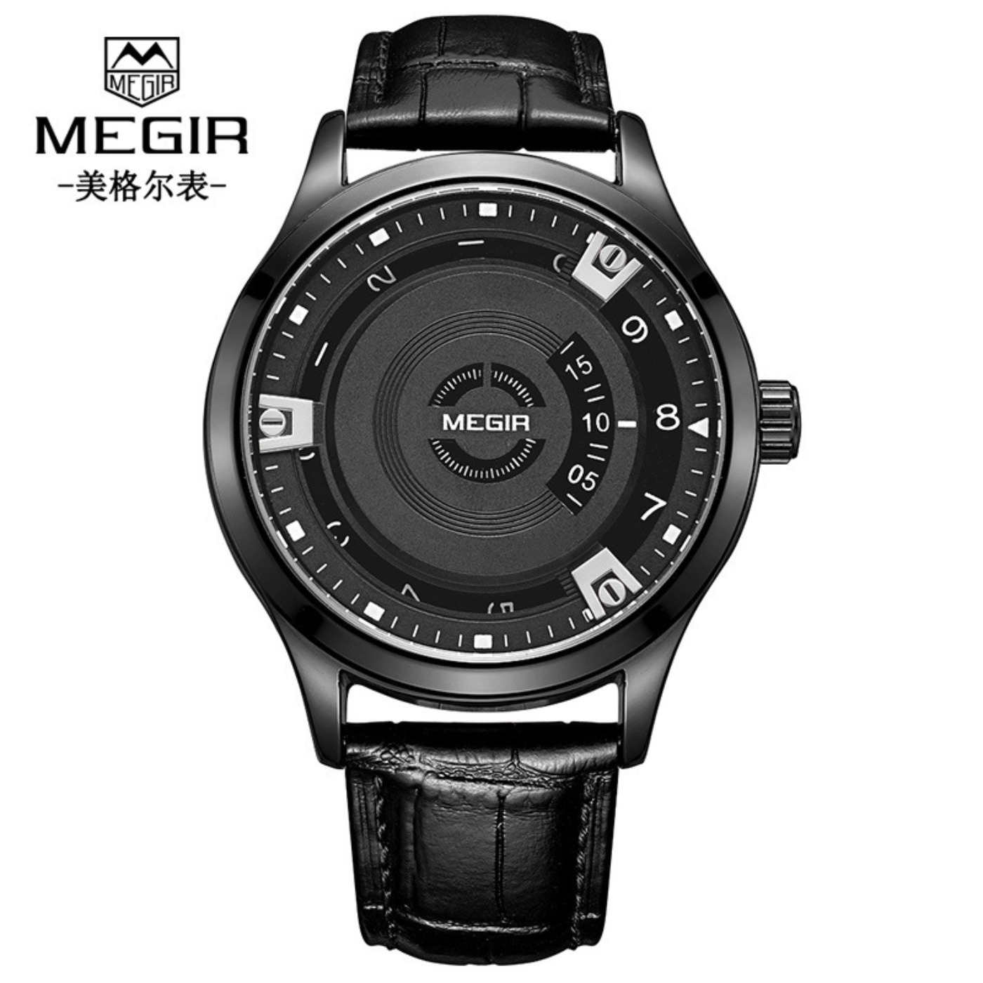 Leather Watch Strap - Relógio Masculino MEGIR de Luxo com
