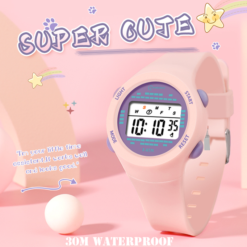 Smartwatch Digital Watches For Boys - Relógio eletrônico infantil, relógio rosa fofo