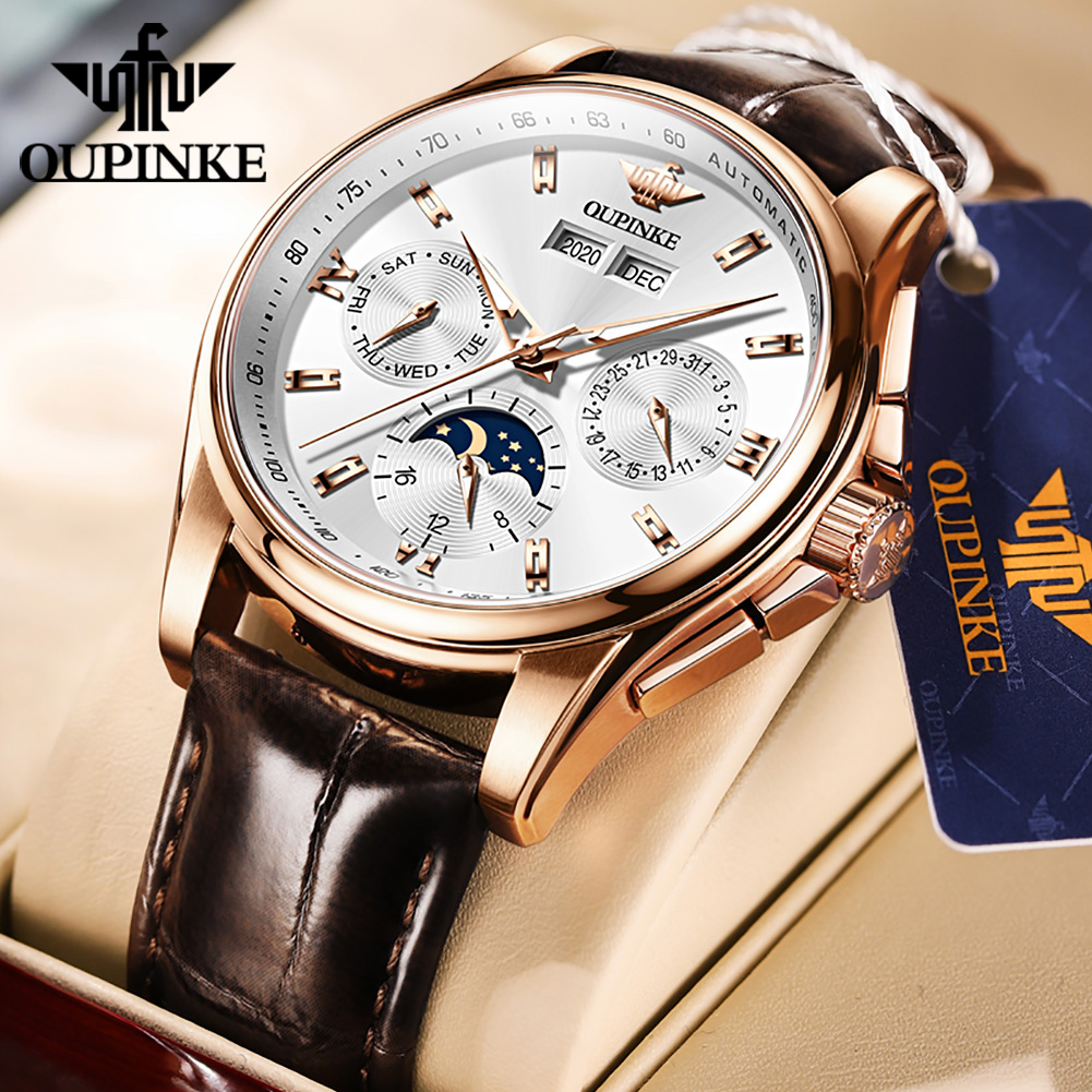 Leather Watch Strap - Oupinke relógios masculinos tendência casual pulseira