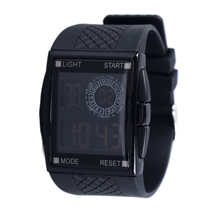 Leather Watch Strap - Relógio esportivo digital à prova d'água,