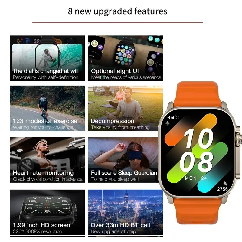 Novo Relógio T10 Ultra Smart W - Smartwatch Watches With Bluetooth avaliação e preço