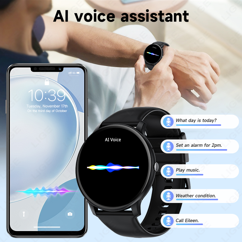 Lige bluetooth chamada feminin - Smartwatch Latest Watches For Men avaliação e preço