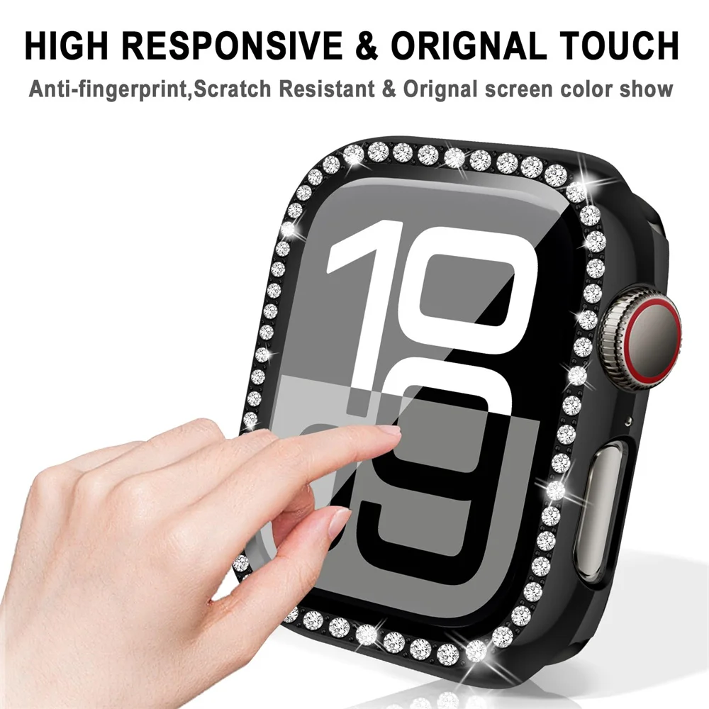 Capa de vidro + diamante para  - Iwatch Smartwatch Series 7 avaliação e preço