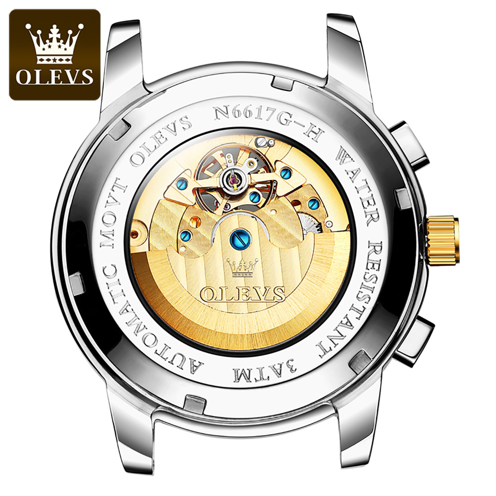 Olevs 6617 relógio mecânico cl - Leather Watch Strap avaliação e preço
