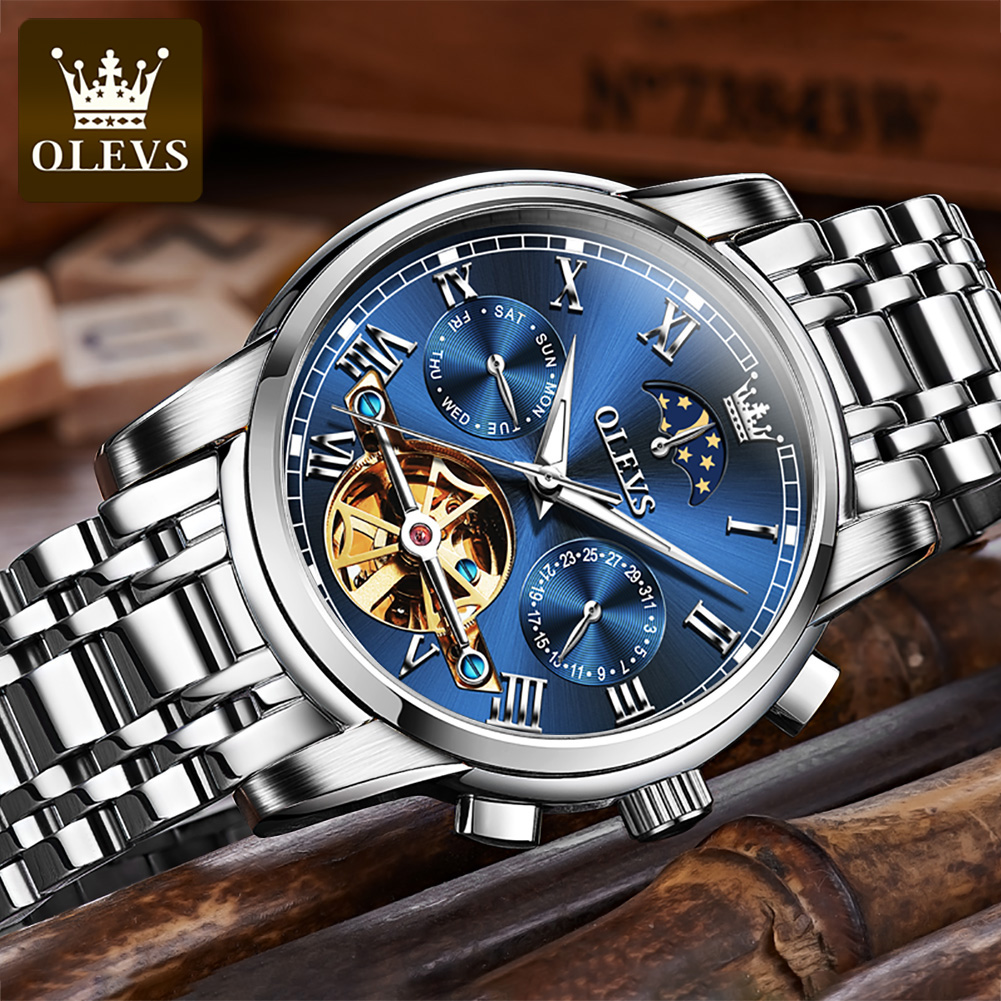 Olevs 6617 relógio mecânico cl - Leather Watch Strap avaliação e preço