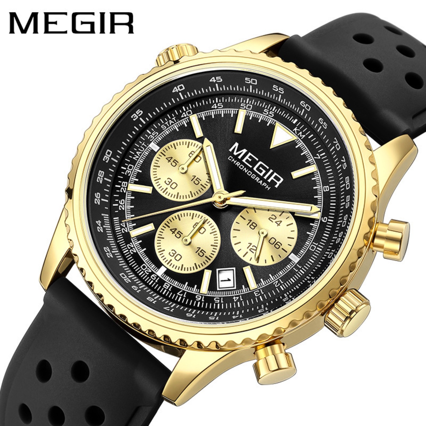 Relógio de quartzo preto prate - Chronograph Sport Watch avaliação e preço