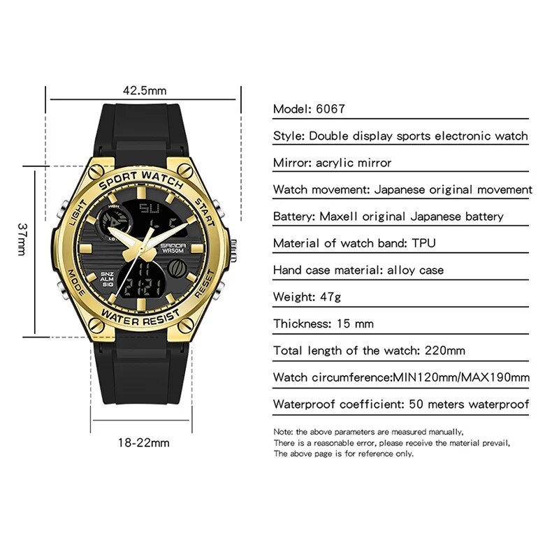 Sanda marca g estilo led relóg - Chronograph Sport Watch avaliação e preço