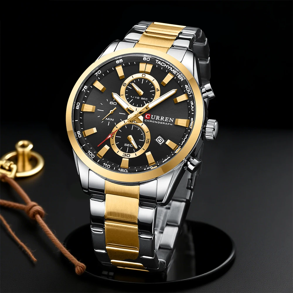 CURREN Casual Quartz Chrono Sp - Chronograph Sport Watch avaliação e preço