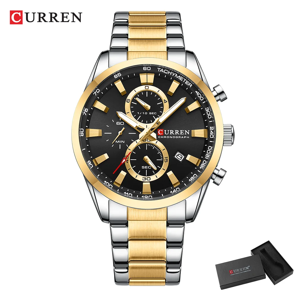 CURREN Casual Quartz Chrono Sp - Chronograph Sport Watch avaliação e preço