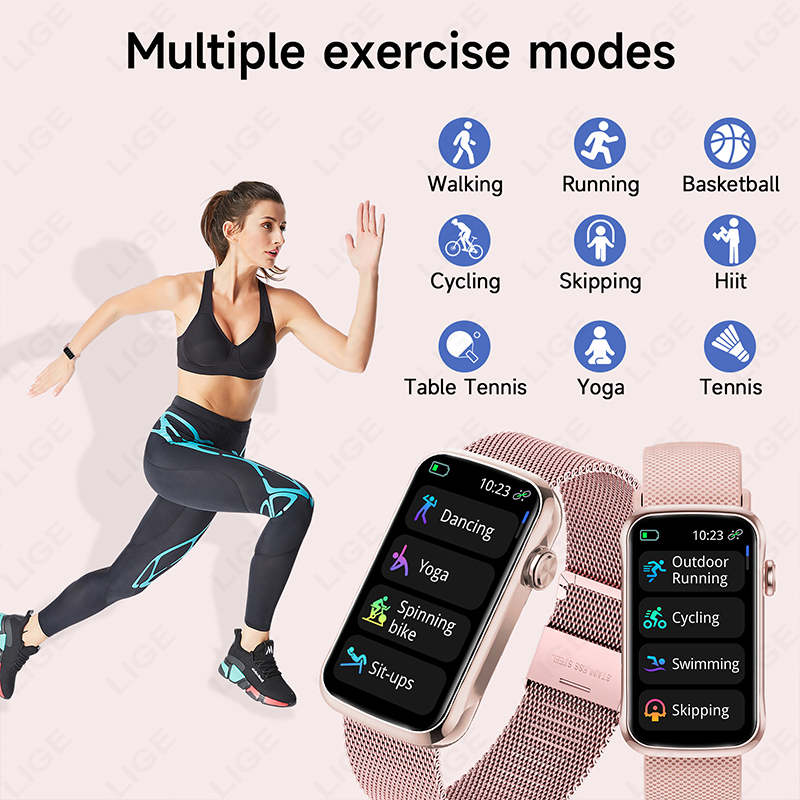 Lige 1.47 ''relógio inteligent - Smartwatch Ladies Watches For Women avaliação e preço