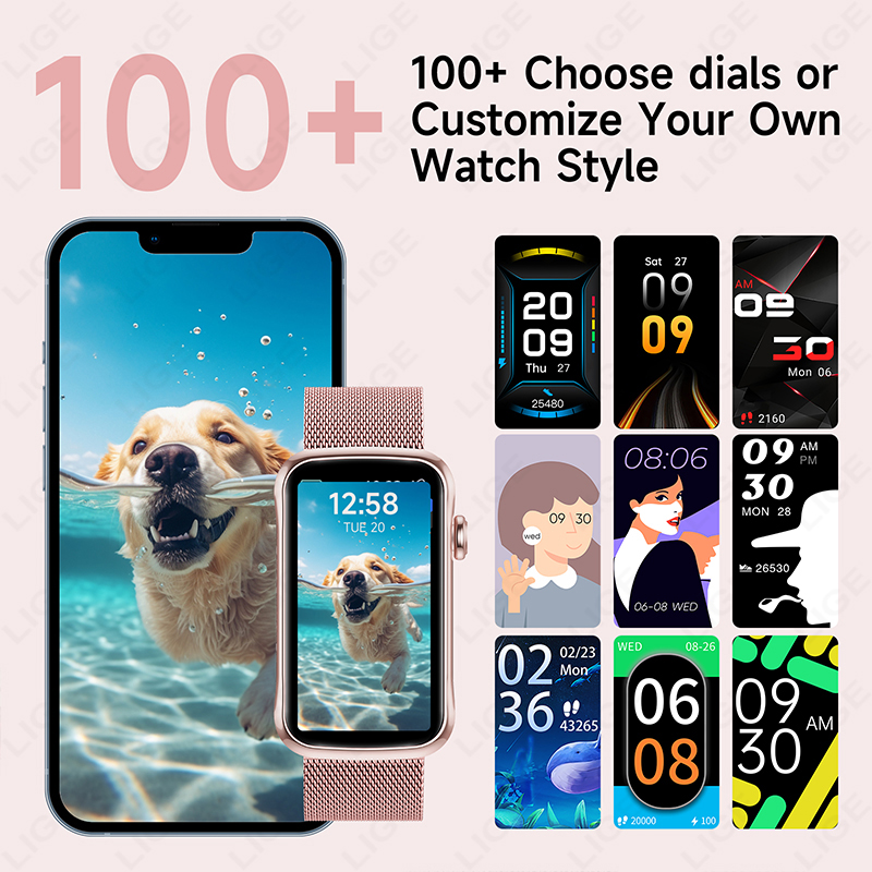 Lige 1.47 ''relógio inteligent - Smartwatch Ladies Watches For Women avaliação e preço