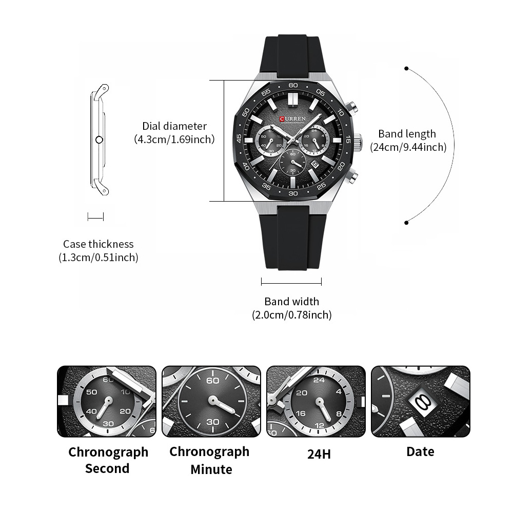 Relógio Esportivo Casual Mascu - Chronograph Sport Watch avaliação e preço