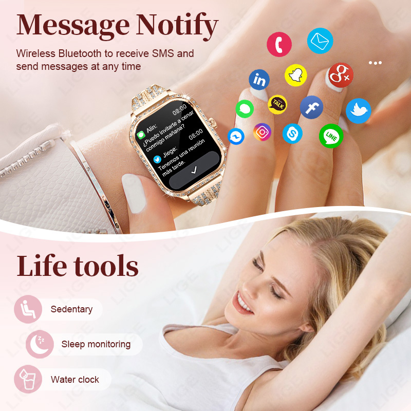 Relógio Inteligente LIGE para  - Smartwatch Ladies Watches For Women avaliação e preço